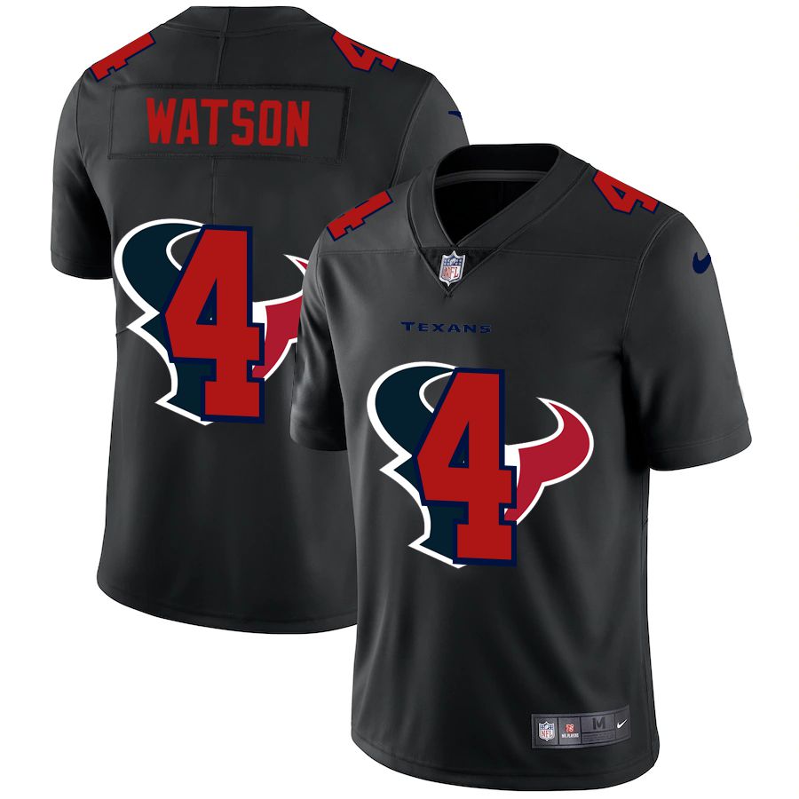 Men Houston Texans 4 Watson Black shadow Nike NFL Jersey